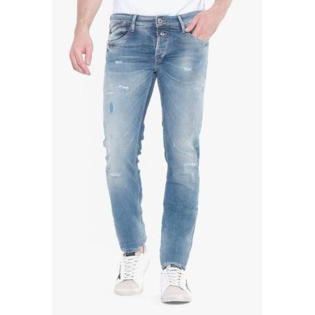 LE TEMPS DES CERISES Itzan 700/11 slim jeans destroy bleu N°4