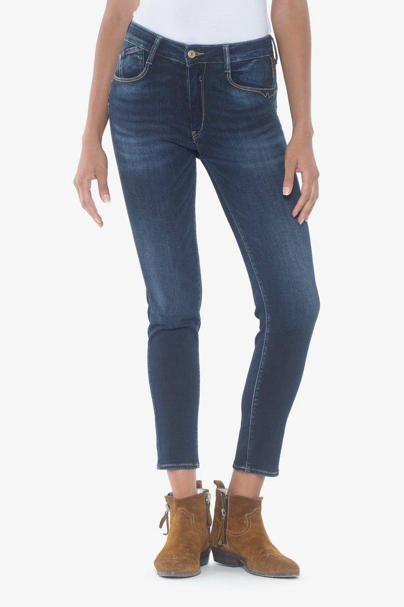 LE TEMPS DES CERISES Pulp slim taille haute 7/8ème jeans bleu N°1