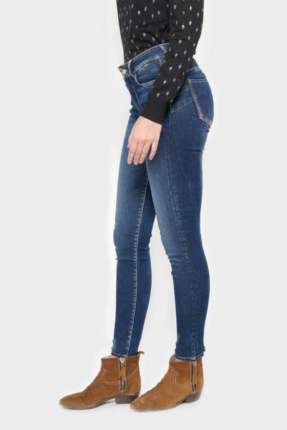 LE TEMPS DES CERISES Olbia pulp slim taille haute jeans bleu N°2