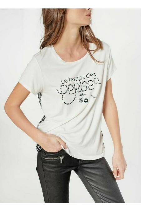 LE TEMPS DES CERISES T-shirt Lauren crème imprimé
