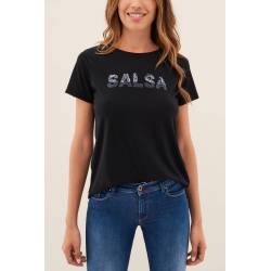 SALSA T-shirt AVEC LOGO ET PAILLETTES Noir 121803 0000