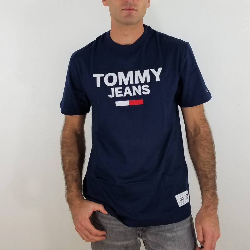 TOMMY JEANS T-shirt TJM Novelty Corp Log Black Iris Bleu Marine
