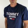 TOMMY JEANS T-shirt TJM Novelty Corp Log Black Iris Bleu Marine