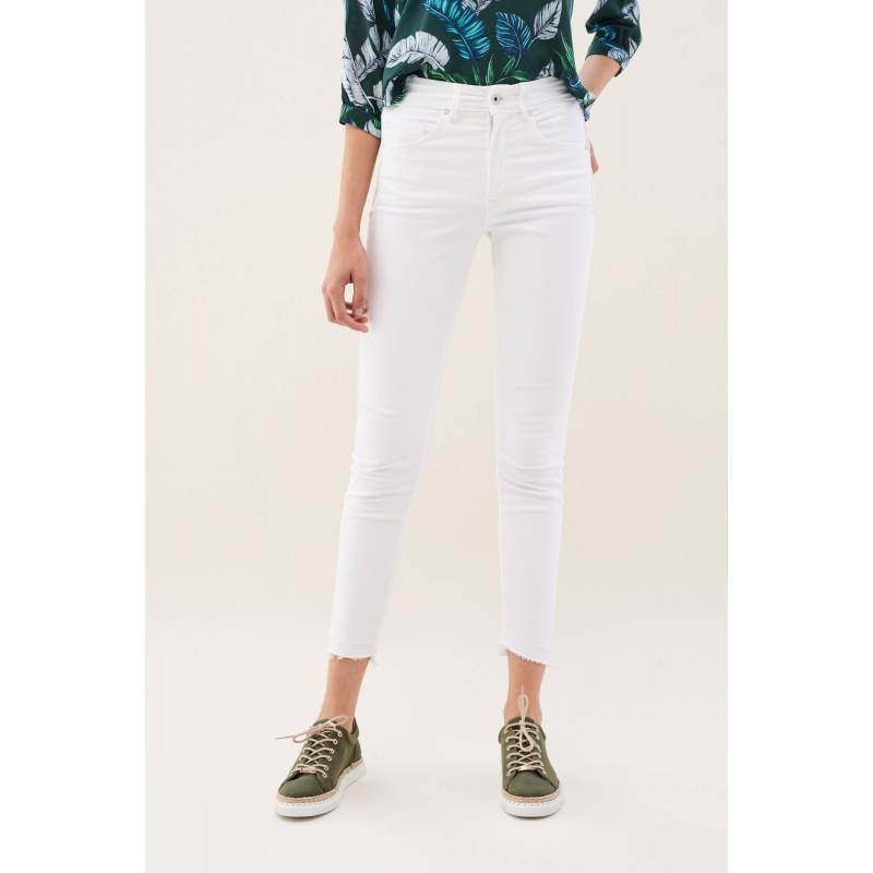 SALSA Jeans Secret Glamour Push In capri en toile de couleur Blanc