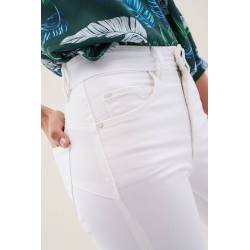 SALSA Jeans Secret Glamour Push In capri en toile de couleur Blanc