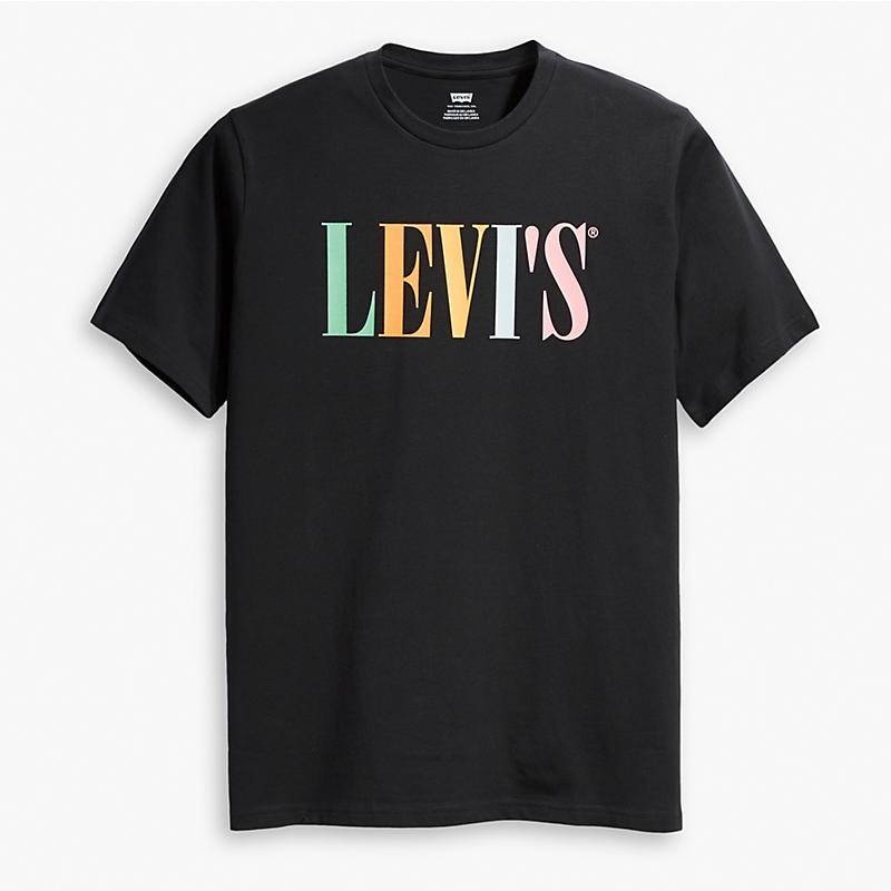 LEVI'S® T-shirt RELAXED GRAPHIC 90S SERIF LOGO MINERAL BLACK Noir