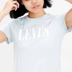 LEVI'S® T-shirt THE PERFECT GRAPHIC TEE SHIRT 90S SERIF T2 BABY BLUE Bleu