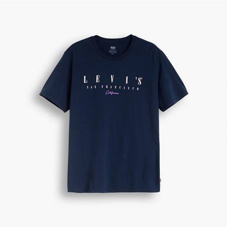 LEVI'S® T-shirt GRAPHIC SET-IN NECK 2 LEVIS SPACED LOGO DRESS BLUES Bleu