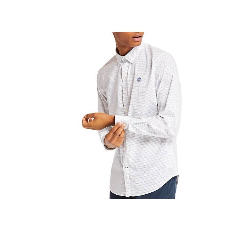 TIMBERLAND CHEMISE À POIS EASTHAM RIVER HOMME EN BLANC