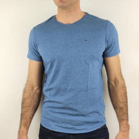 TOMMY JEANS T-shirt EN COTON MÉLANGÉ ESSENTIAL Audacious Blue Bleu
