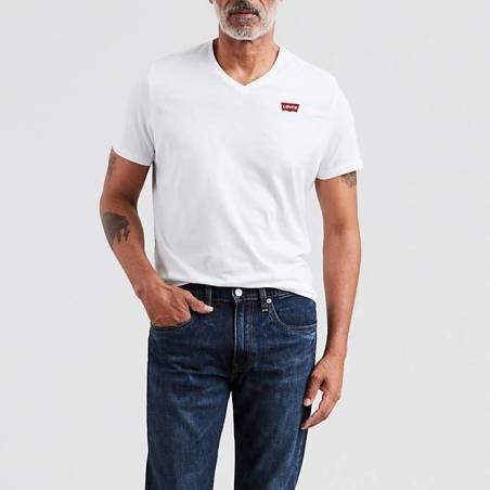 LEVI'S® T-shirt Original Housemark V-Neck Tee WHITE - BLANC