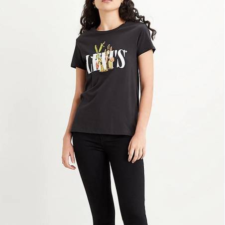 LEVI'S® T-shirt THE PERFECT TEE - SERIF WITH CACTUS CAVIAR