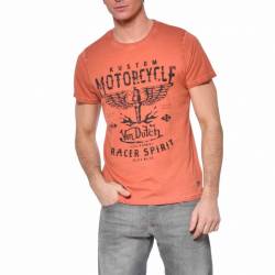 VON DUTCH T-Shirt Col Rond Coton Homme Rude Coloris Orange
