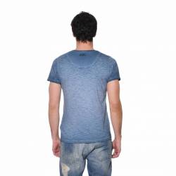 VON DUTCH T-Shirt Col Rond Coton Homme Wing Coloris Bleu