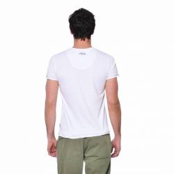 VON DUTCH T-Shirt Col V Coton Homme Over Coloris Blanc