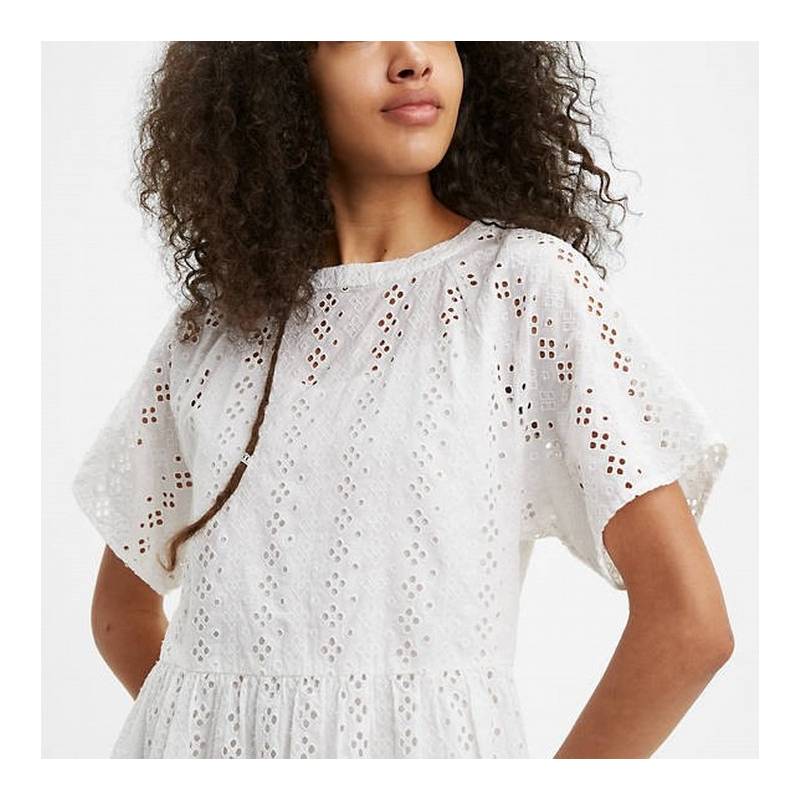 LEVI'S® Robe Poppy Dress ALEJANDRA EYELET BRIGHT WHITE - NEUTRAL Blanc