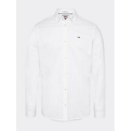 TOMMY JEANS CHEMISE OXFORD COTON STRETCH Classic White Blanc